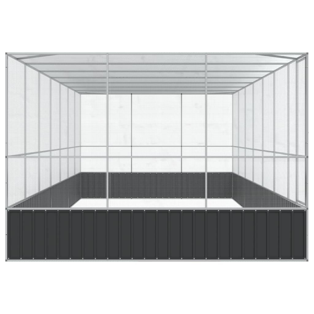 Kavez za ptice s produžetkom srebrni 725x307x212 cm čelični