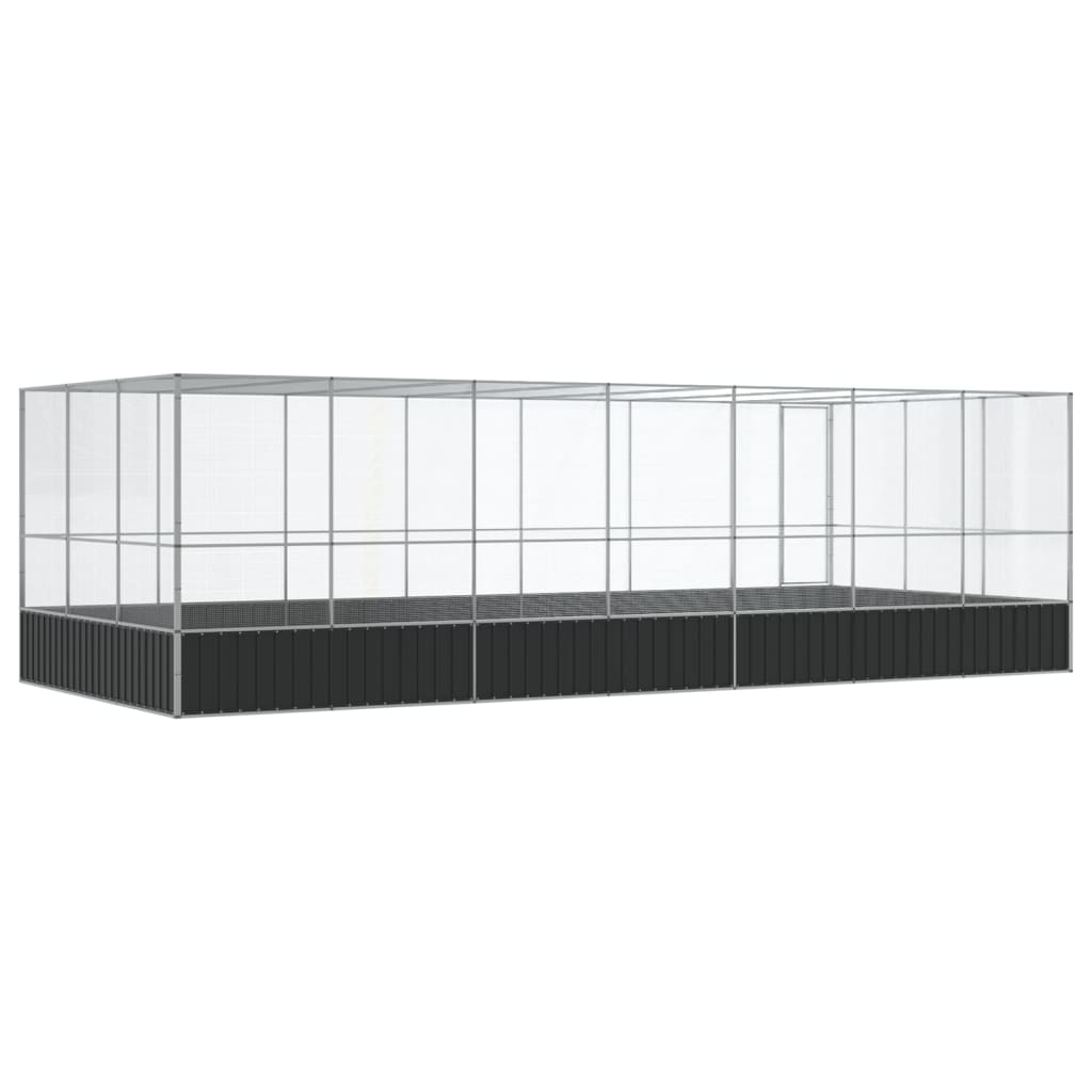 Kavez za ptice s produžetkom srebrni 725x307x212 cm čelični