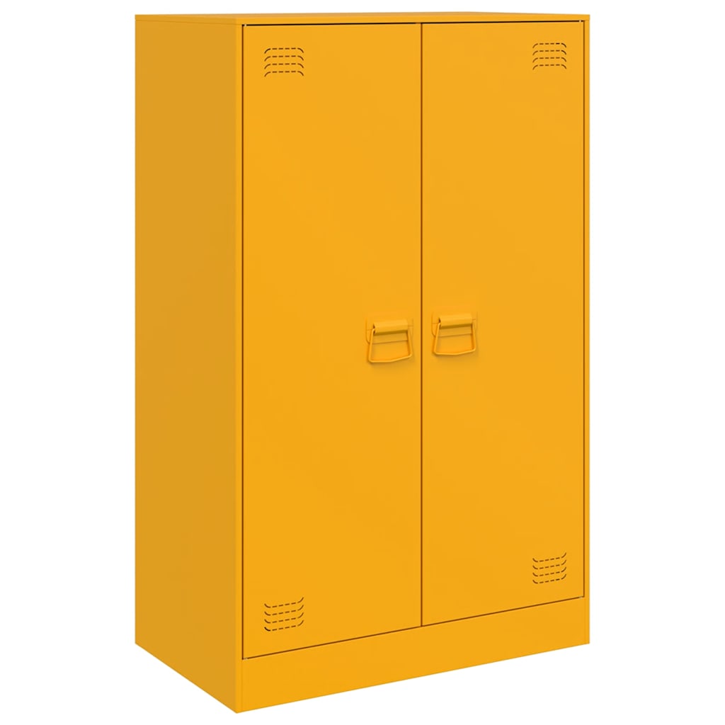 Komoda boja senfa 67 x 39 x 107 cm čelični