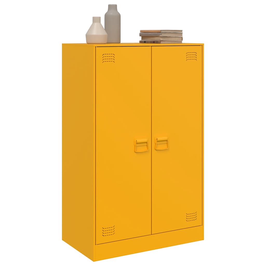 Komoda boja senfa 67 x 39 x 107 cm čelični