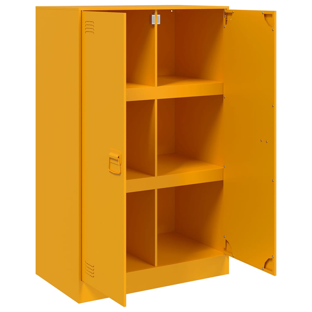 Komoda boja senfa 67 x 39 x 107 cm čelični