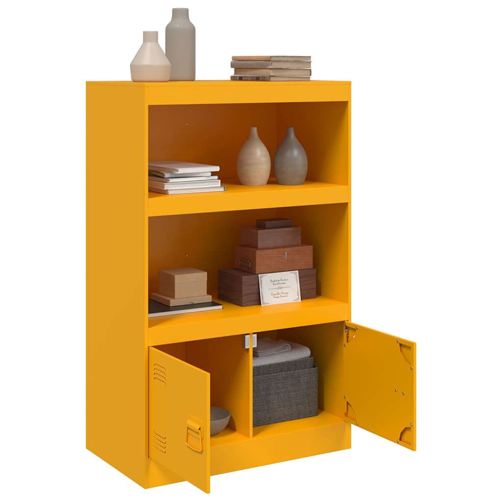 Komoda boja senfa 67 x 39 x 107 cm čelični