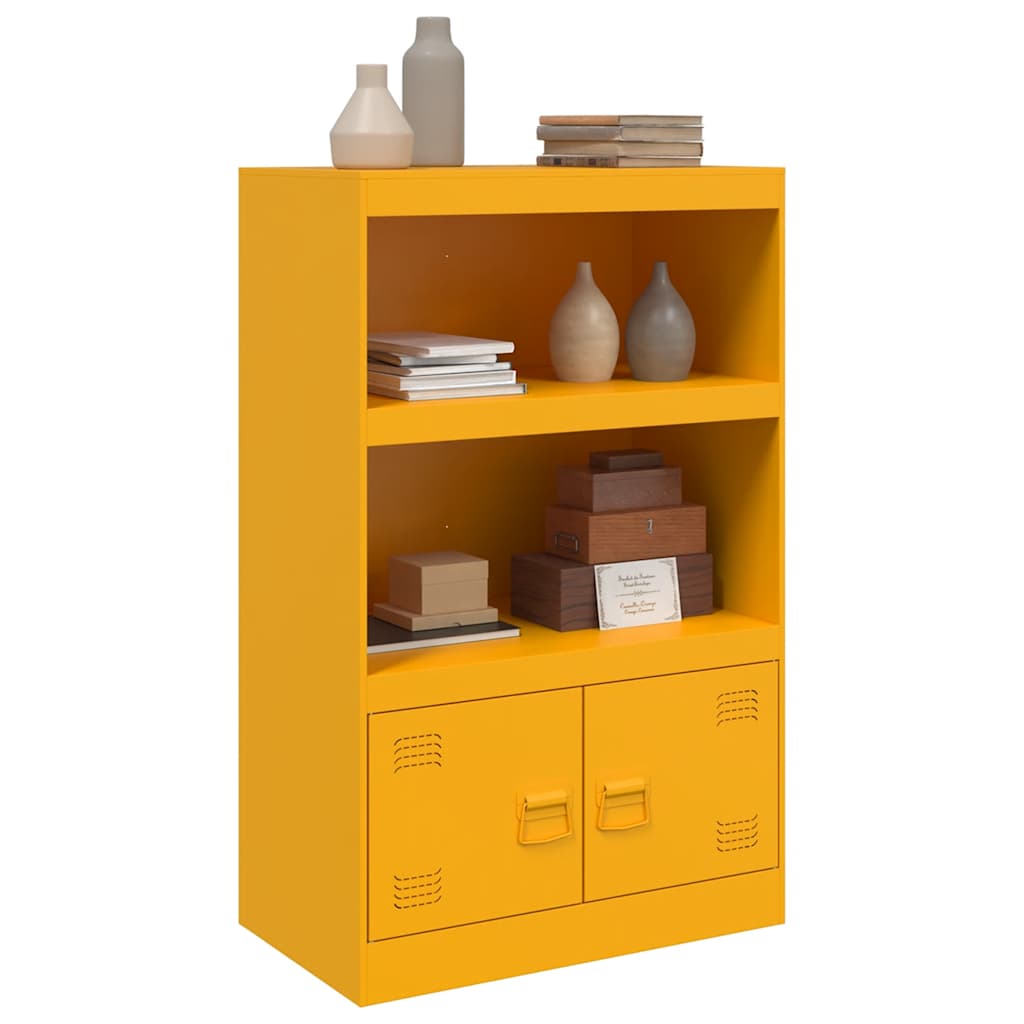 Komoda boja senfa 67 x 39 x 107 cm čelični