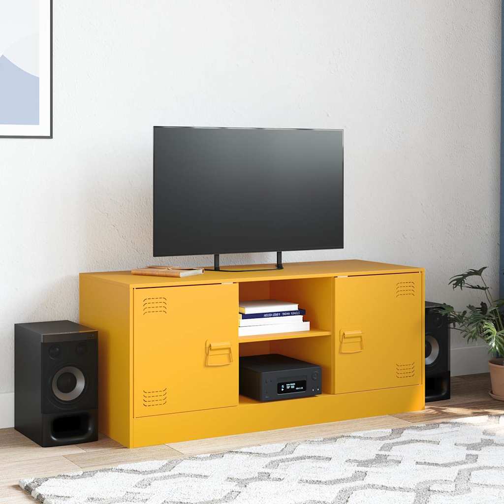 TV ormarić boja senfa 99 x 39 x 44 cm čelični