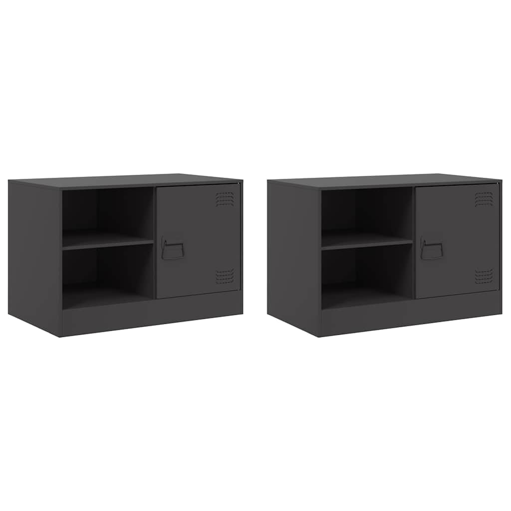 TV ormarići 2 kom crni 67 x 39 x 44 cm čelični