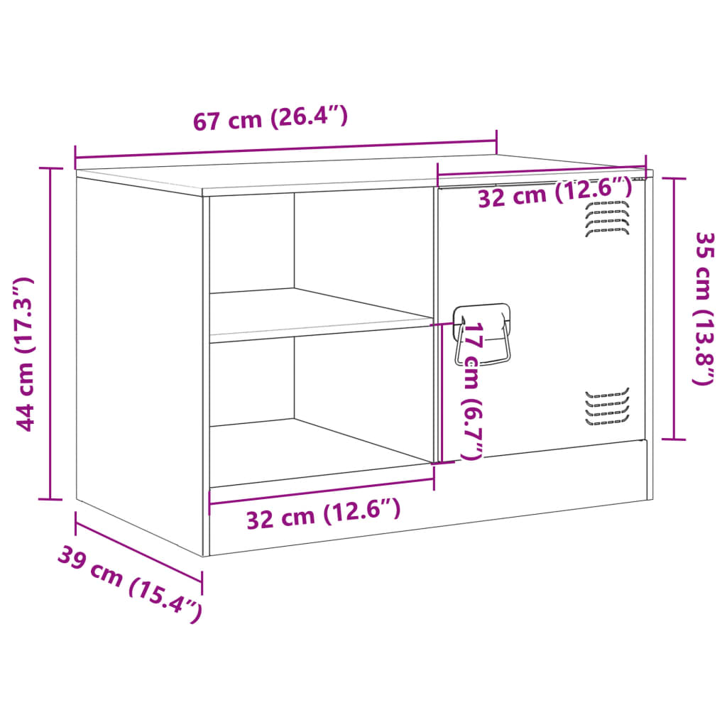 TV ormarići 2 kom ružičasti 67 x 39 x 44 cm čelični