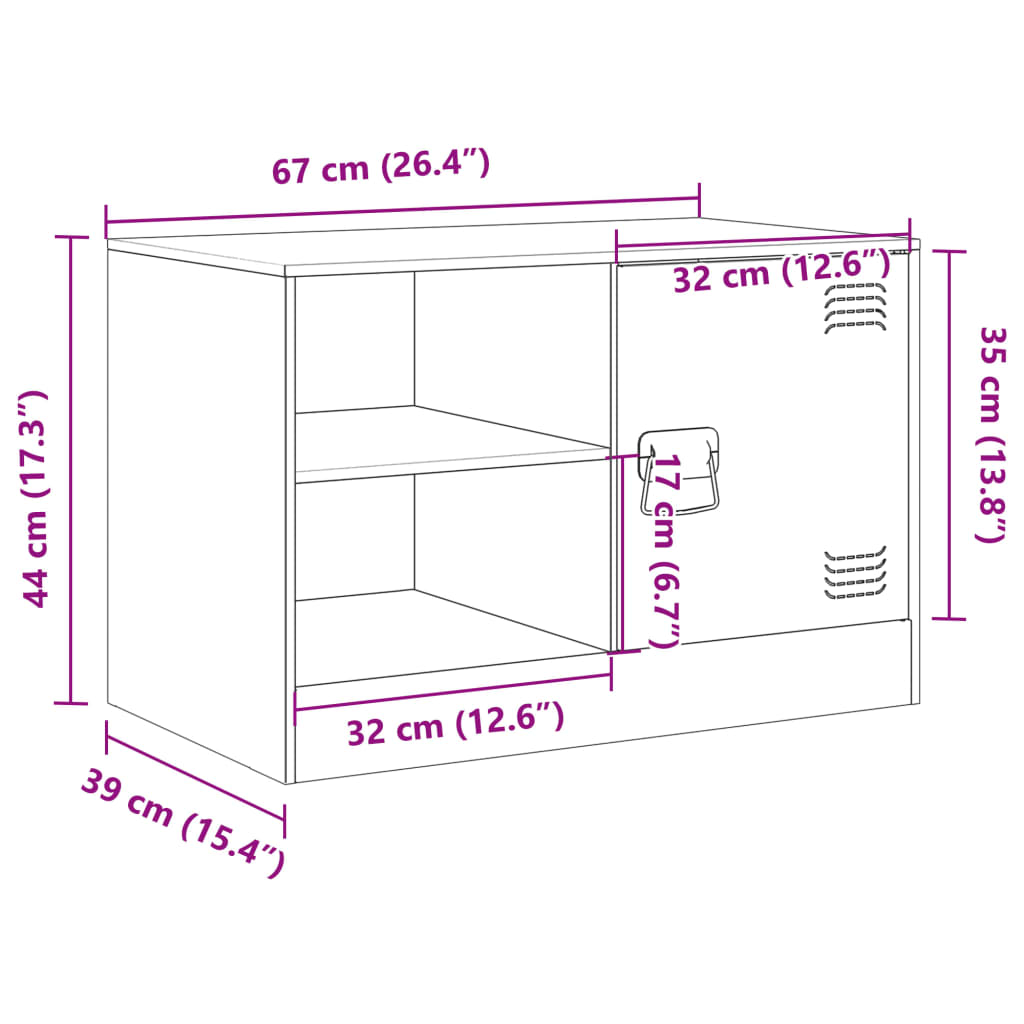 TV ormarići 2 kom boja senfa 67 x 39 x 44 cm čelični