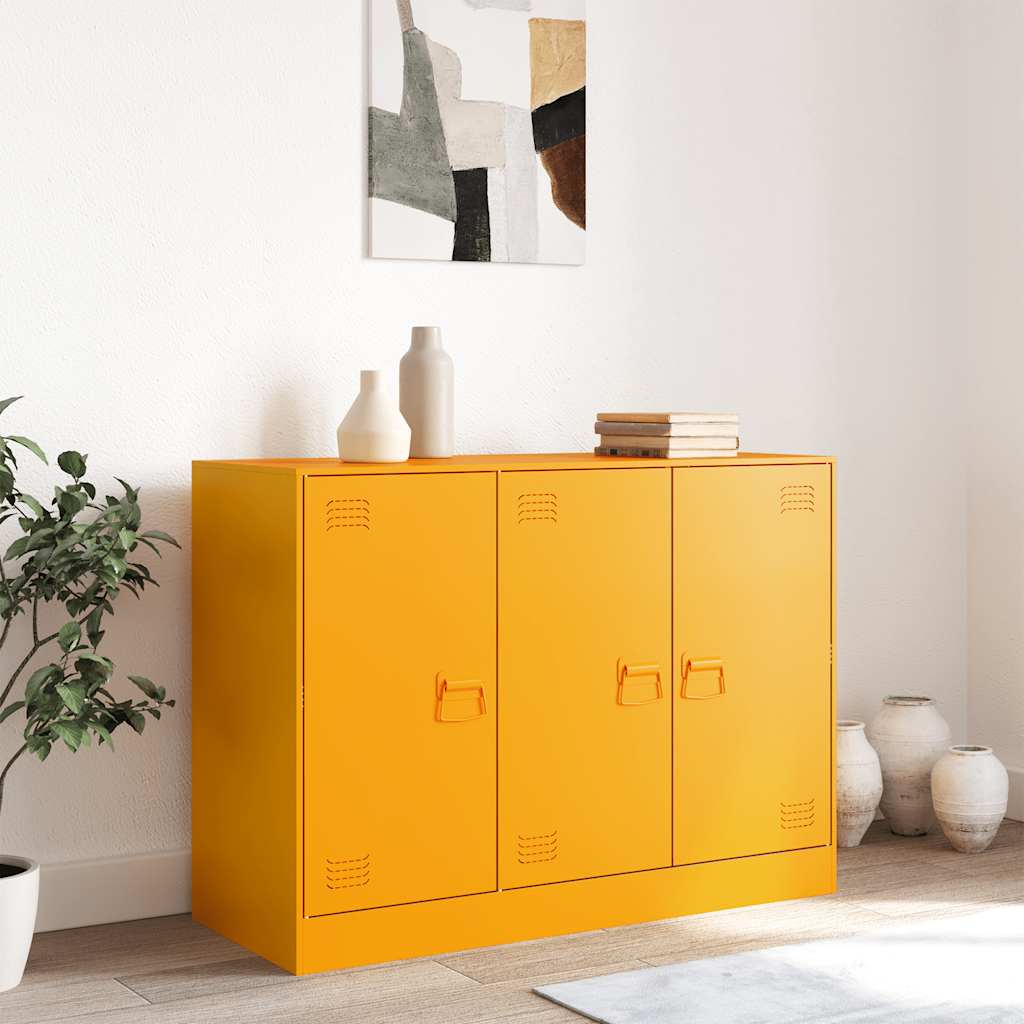 Komoda boja senfa 99 x 39 x 73 cm čelični