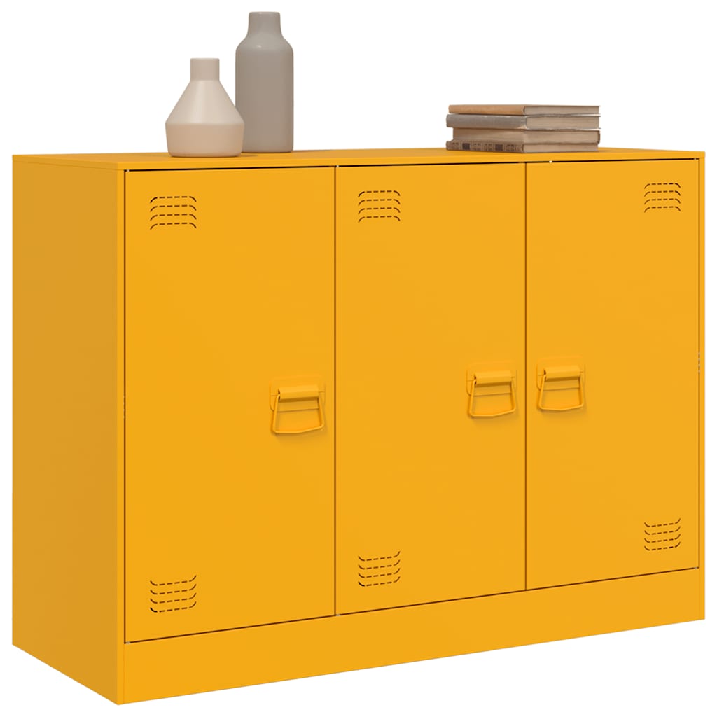 Komoda boja senfa 99 x 39 x 73 cm čelični