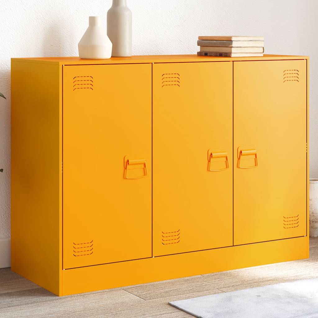 Komoda boja senfa 99 x 39 x 73 cm čelični