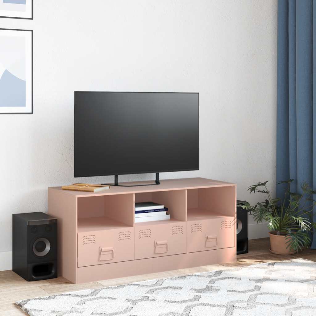 TV ormarić ružičasti 99 x 39 x 44 cm čelični