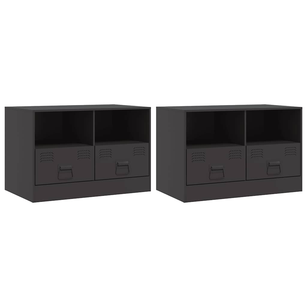 TV ormarići 2 kom crni 67 x 39 x 44 cm čelični