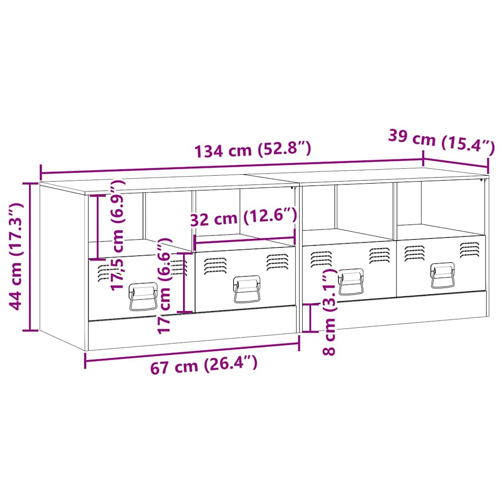 TV ormarići 2 kom boja senfa 67 x 39 x 44 cm čelični