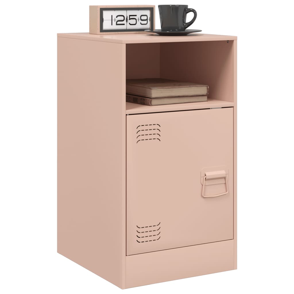 Noćni ormarići 2 kom ružičasti 34,5 x 39 x 62 cm čelični