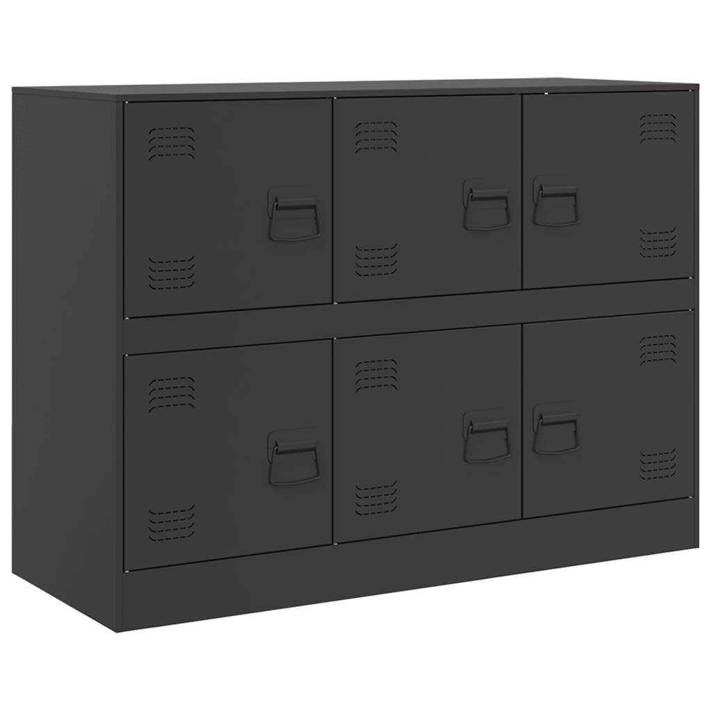 Komoda crna 99 x 39 x 73 cm čelična