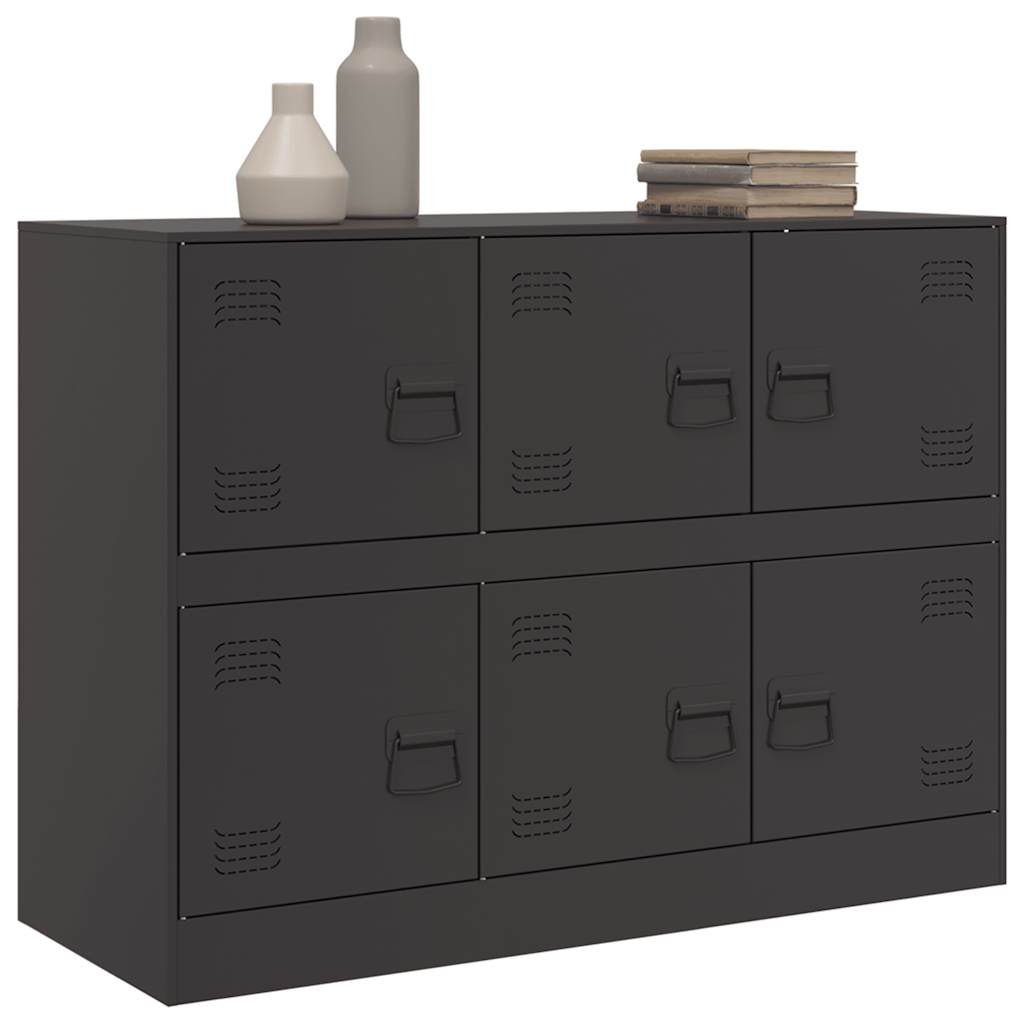 Komoda crna 99 x 39 x 73 cm čelična