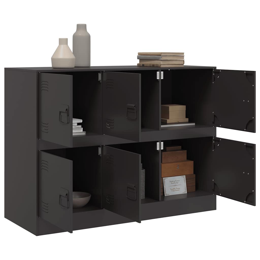 Komoda crna 99 x 39 x 73 cm čelična
