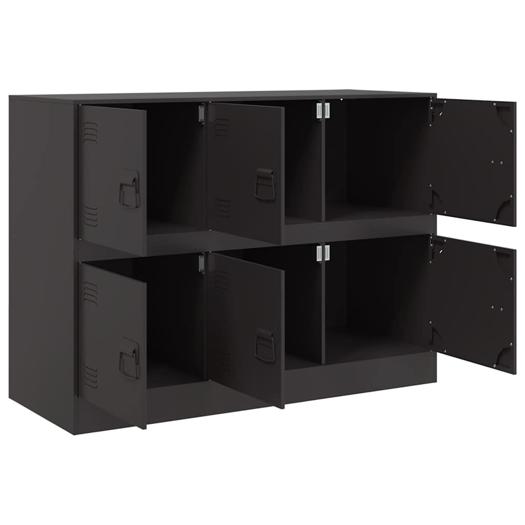 Komoda crna 99 x 39 x 73 cm čelična