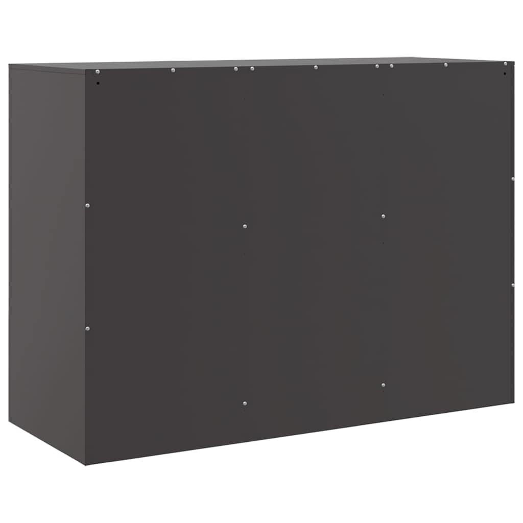 Komoda crna 99 x 39 x 73 cm čelična