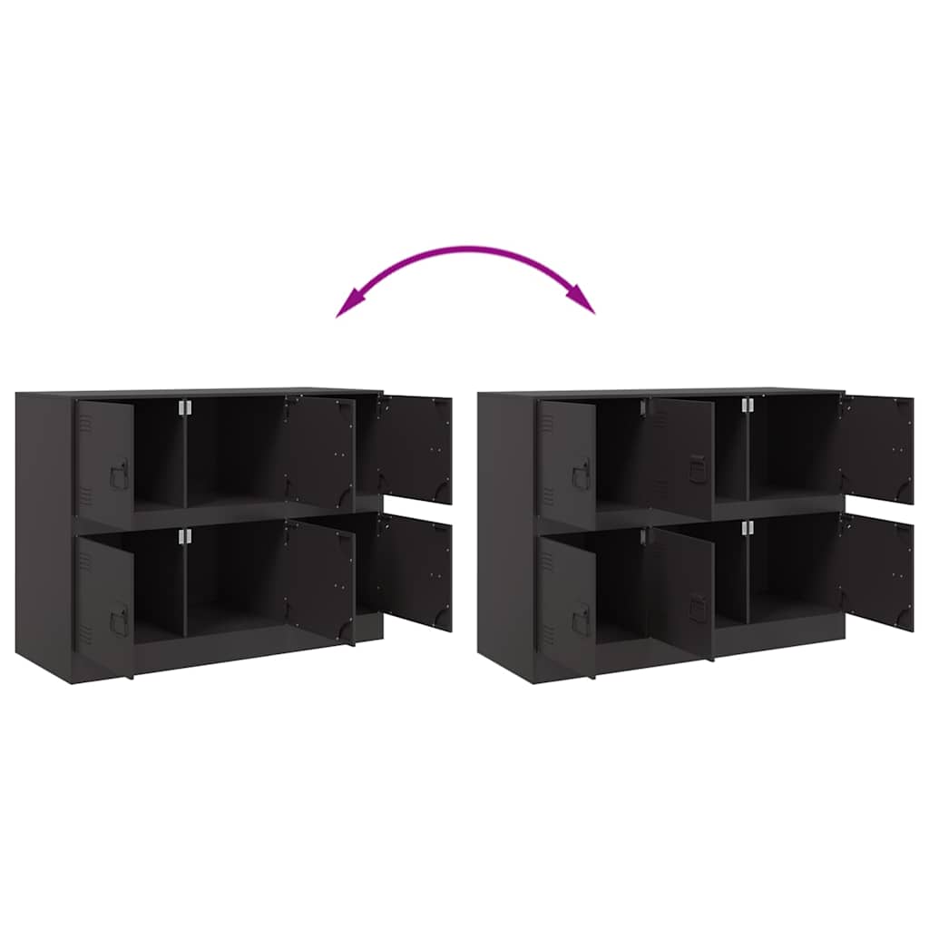 Komoda crna 99 x 39 x 73 cm čelična