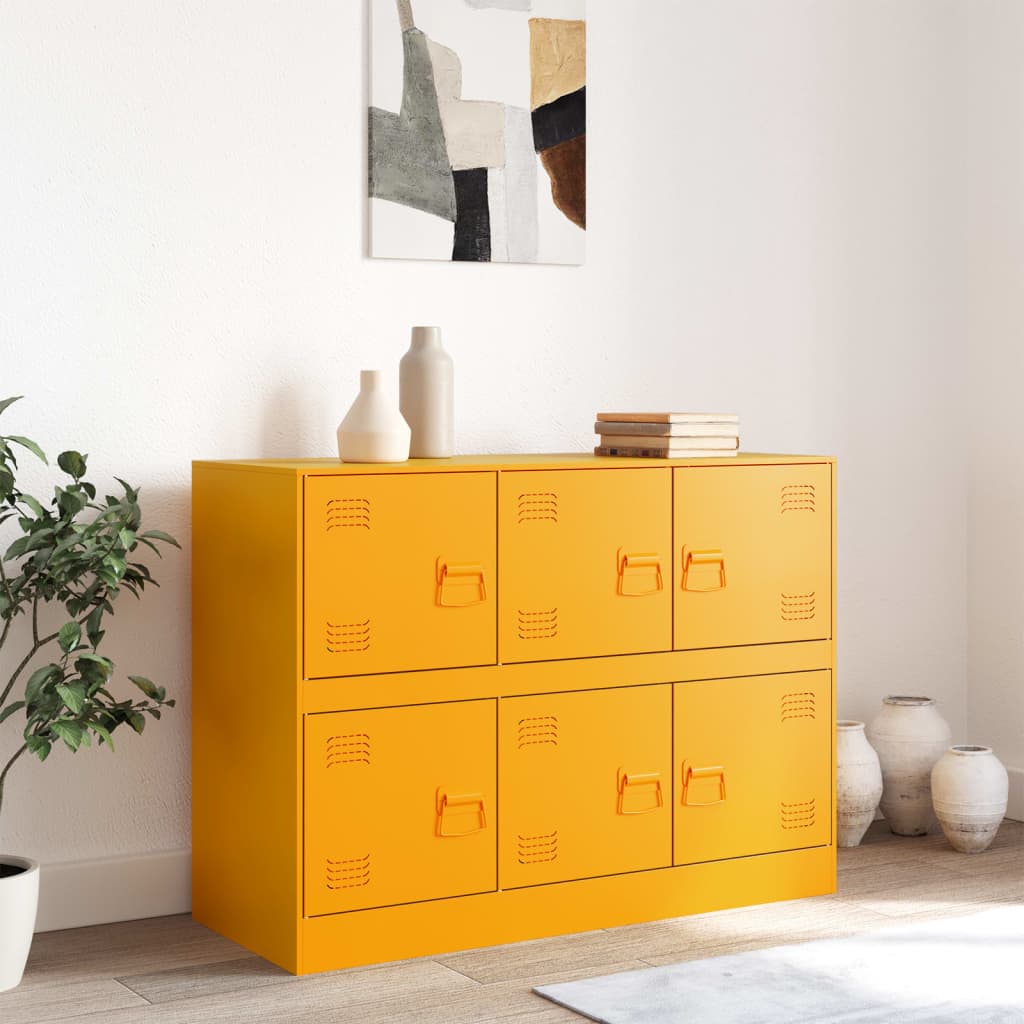 Komoda boja senfa 99 x 39 x 73 cm čelični