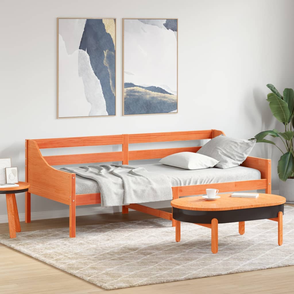 Dnevni krevet bez madraca voštano smeđi 80 x 200 cm od borovine