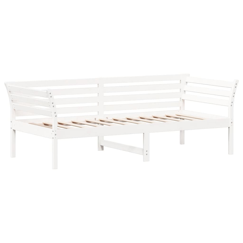 Dnevni krevet bez madraca bijeli 90 x 200 cm masivna borovina
