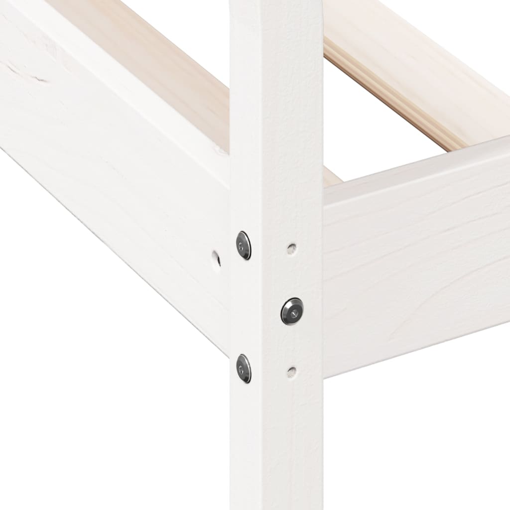 Dnevni krevet bez madraca bijeli 90 x 200 cm masivna borovina