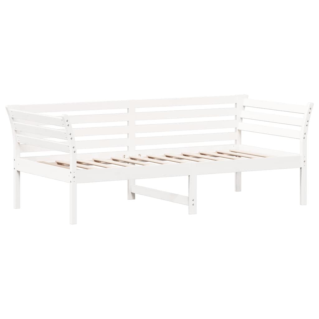 Dnevni krevet bez madraca bijeli 90 x 190 cm masivna borovina