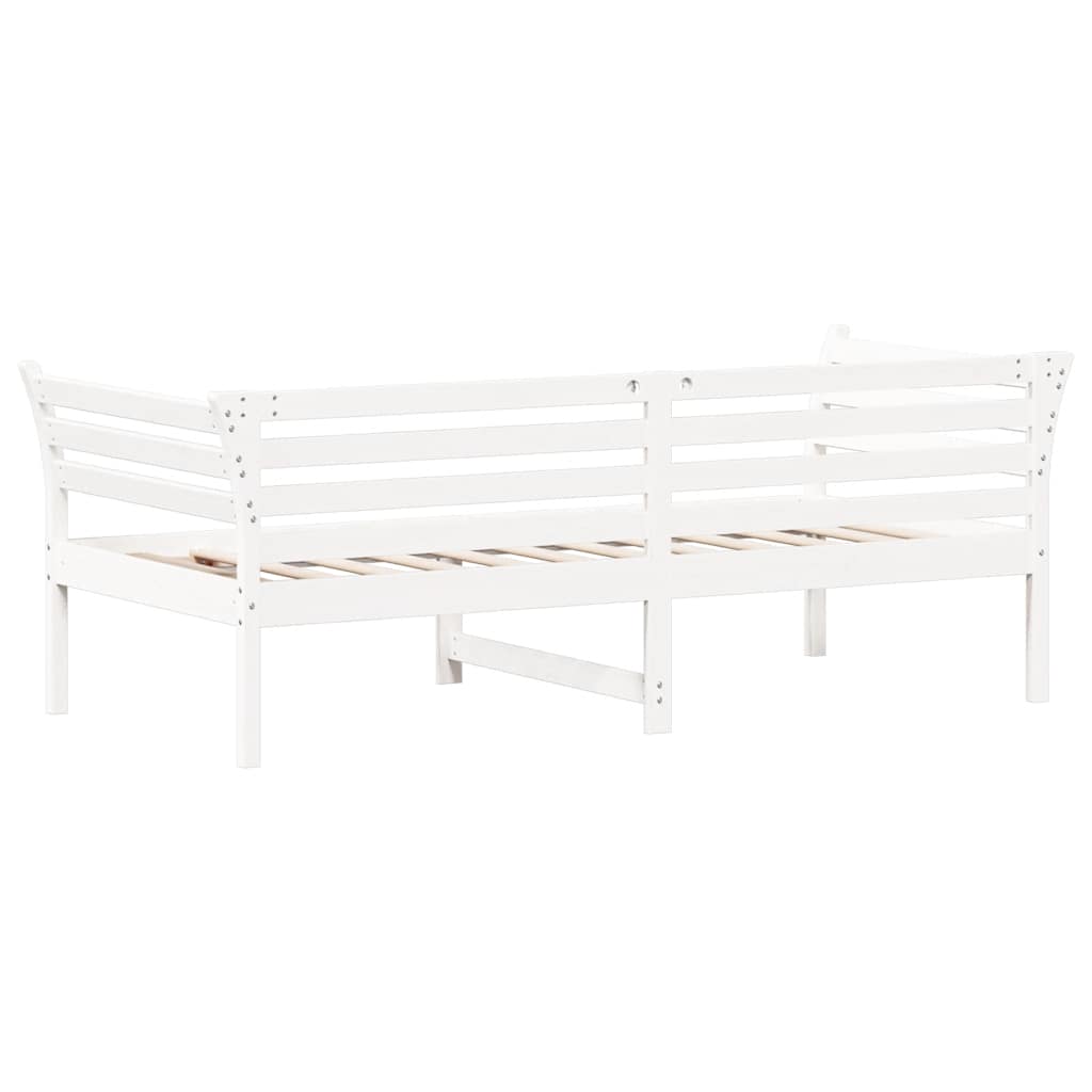 Dnevni krevet bez madraca bijeli 90 x 190 cm masivna borovina