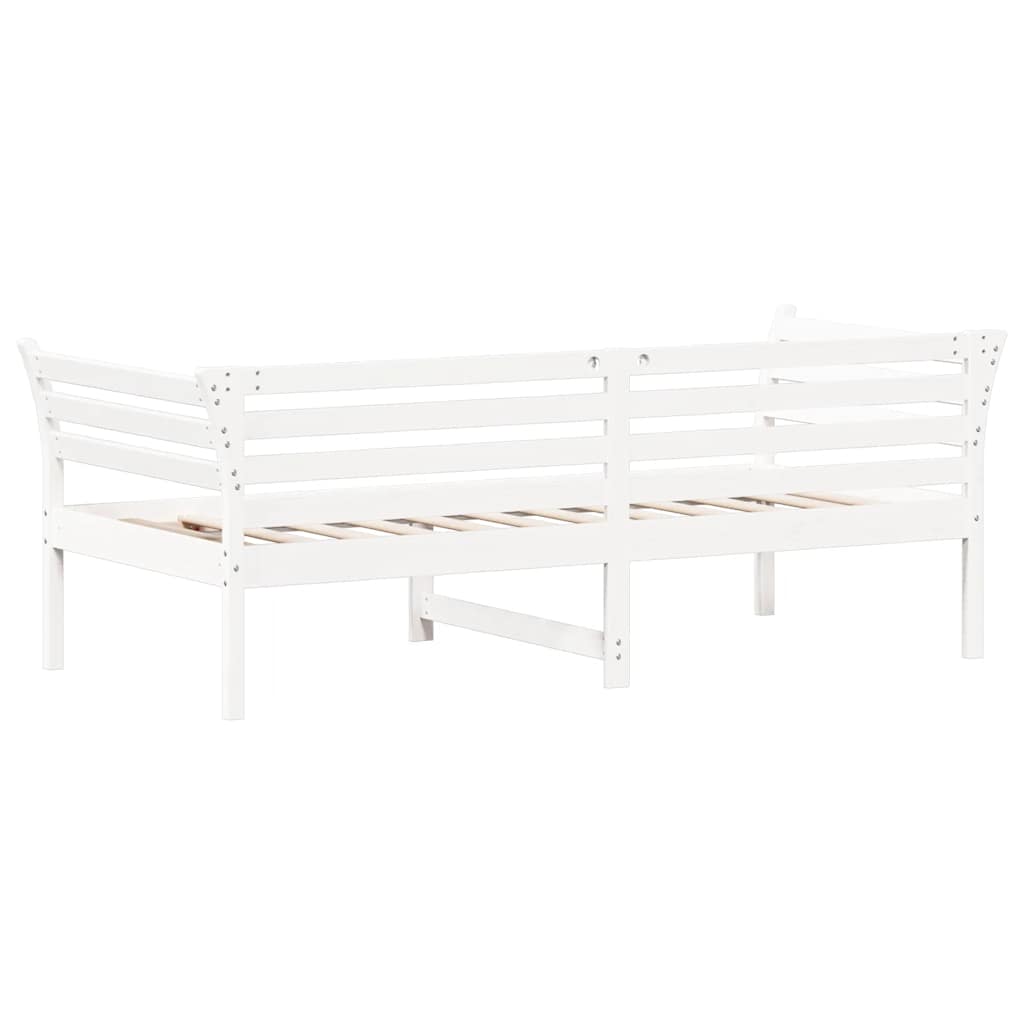 Dnevni krevet bez madraca bijeli 75x190 cm od masivne borovine