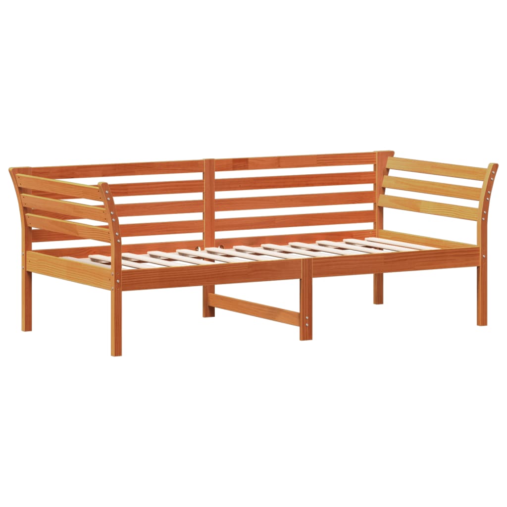 Dnevni krevet bez madraca voštano smeđi 75x190 cm borovine
