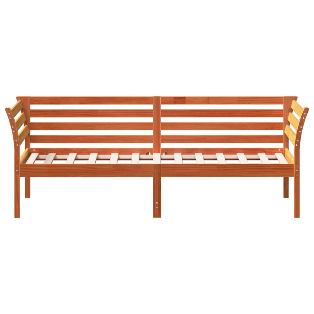 Dnevni krevet bez madraca voštano smeđi 75x190 cm borovine