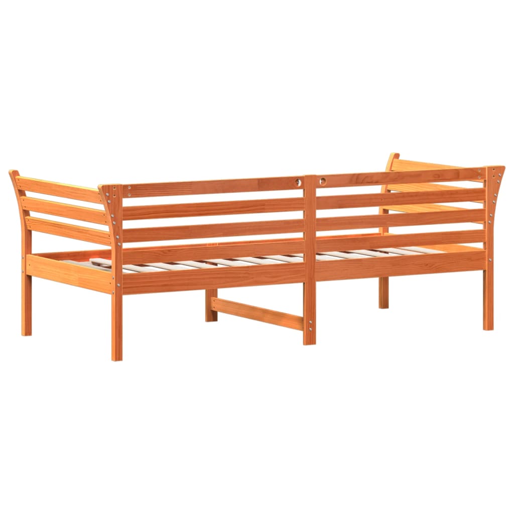 Dnevni krevet bez madraca voštano smeđi 75x190 cm borovine