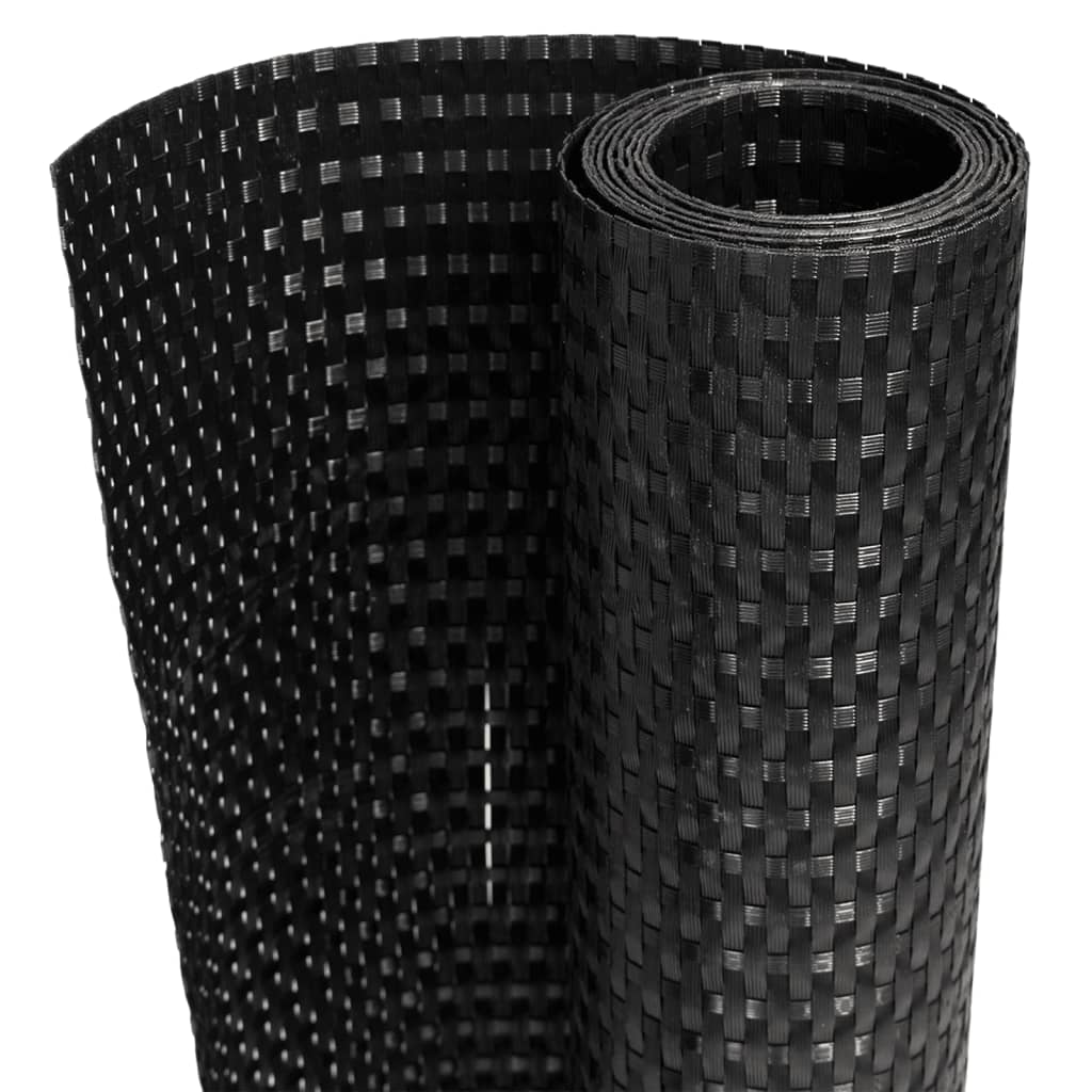 Balkonski zaslon crni 600 x 80 cm od poliratana