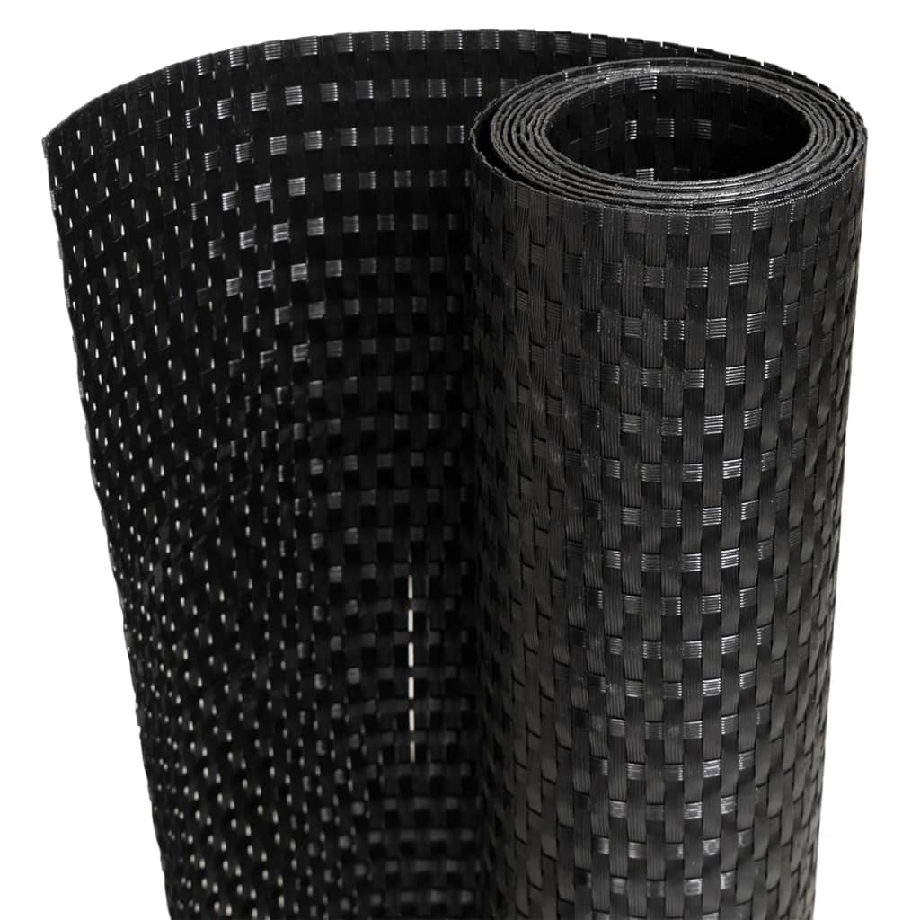 Balkonski zaslon crni 1000 x 80 cm od poliratana