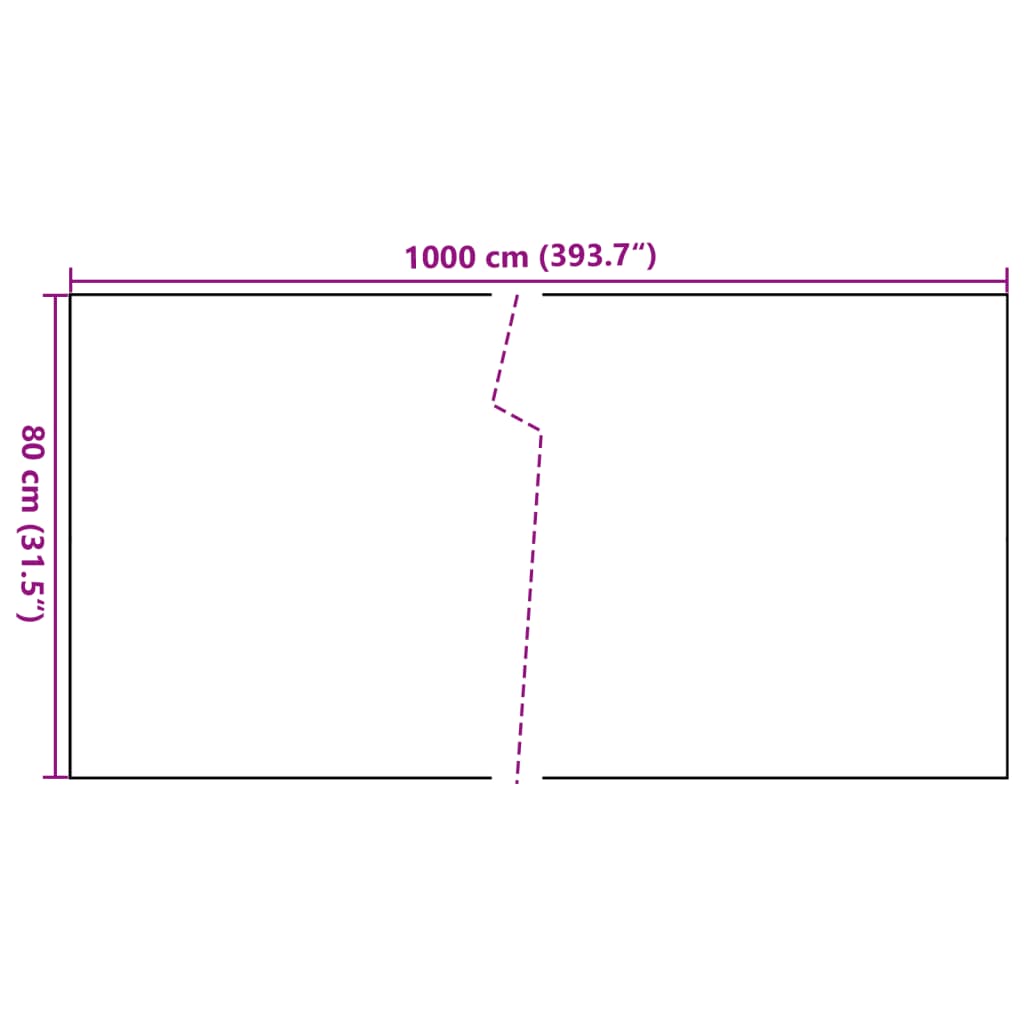 Balkonski zaslon crni 1000 x 80 cm od poliratana