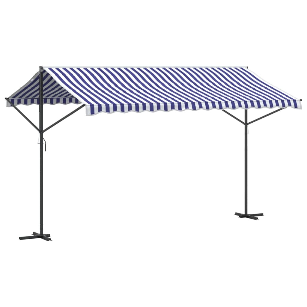 Samostojeća tenda plavo-bijela 400 x 300 cm od tkanine i čelika