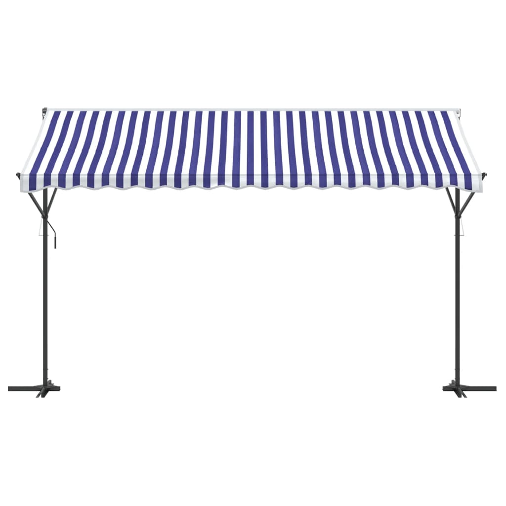 Samostojeća tenda plavo-bijela 400 x 300 cm od tkanine i čelika