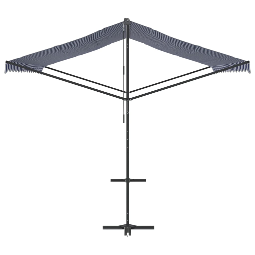 Samostojeća tenda plavo-bijela 400 x 300 cm od tkanine i čelika