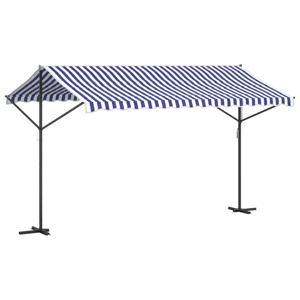 Samostojeća tenda plavo-bijela 400 x 300 cm od tkanine i čelika