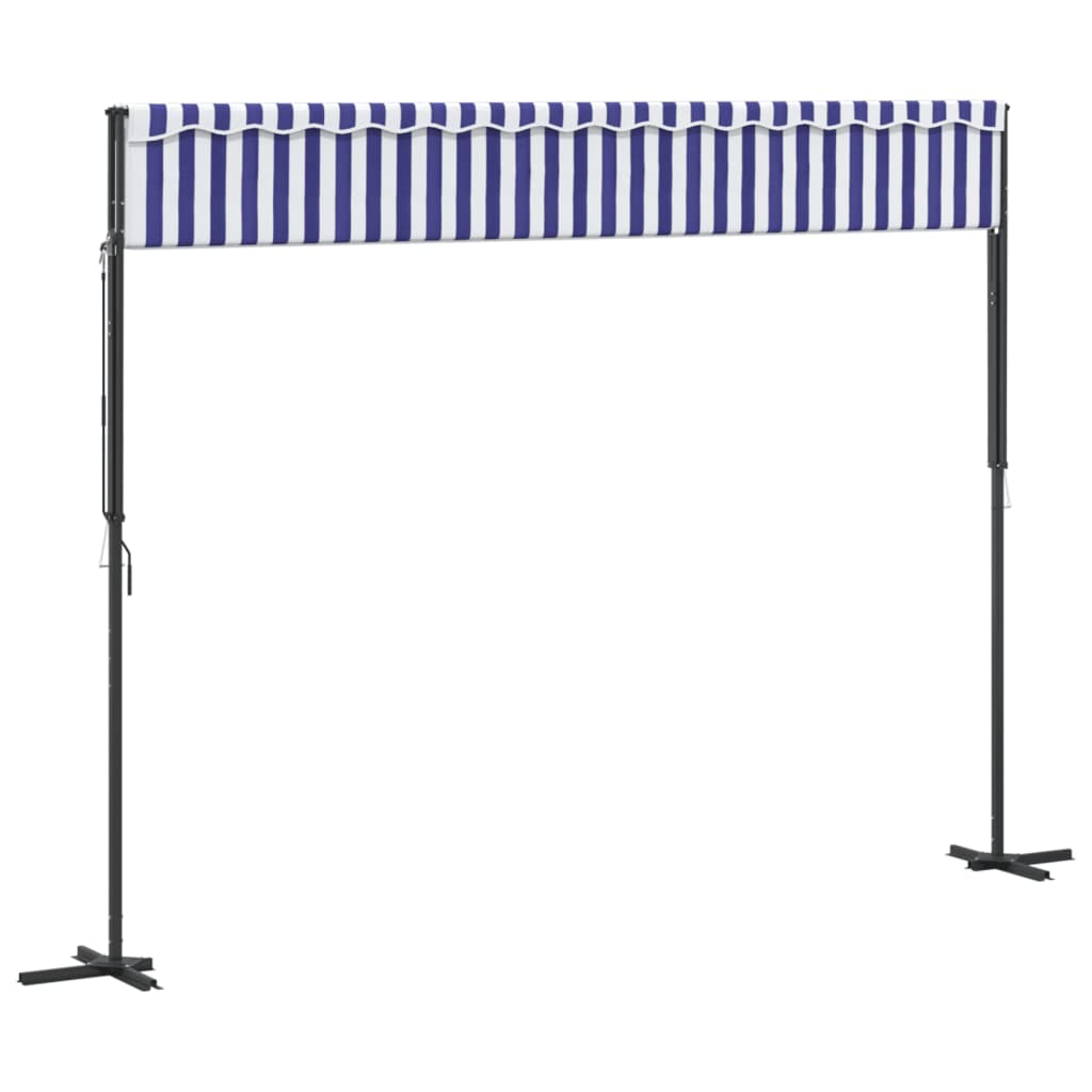 Samostojeća tenda plavo-bijela 400 x 300 cm od tkanine i čelika