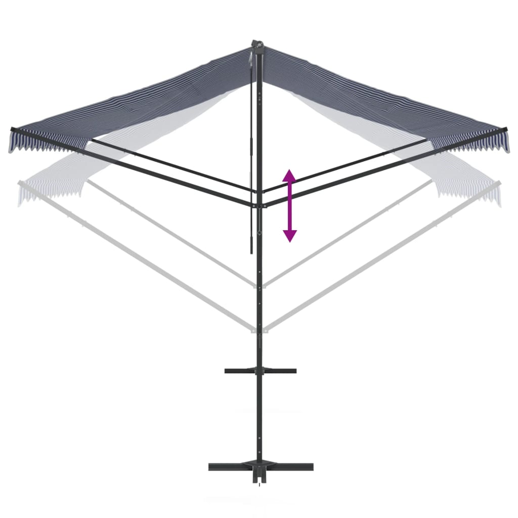 Samostojeća tenda plavo-bijela 400 x 300 cm od tkanine i čelika