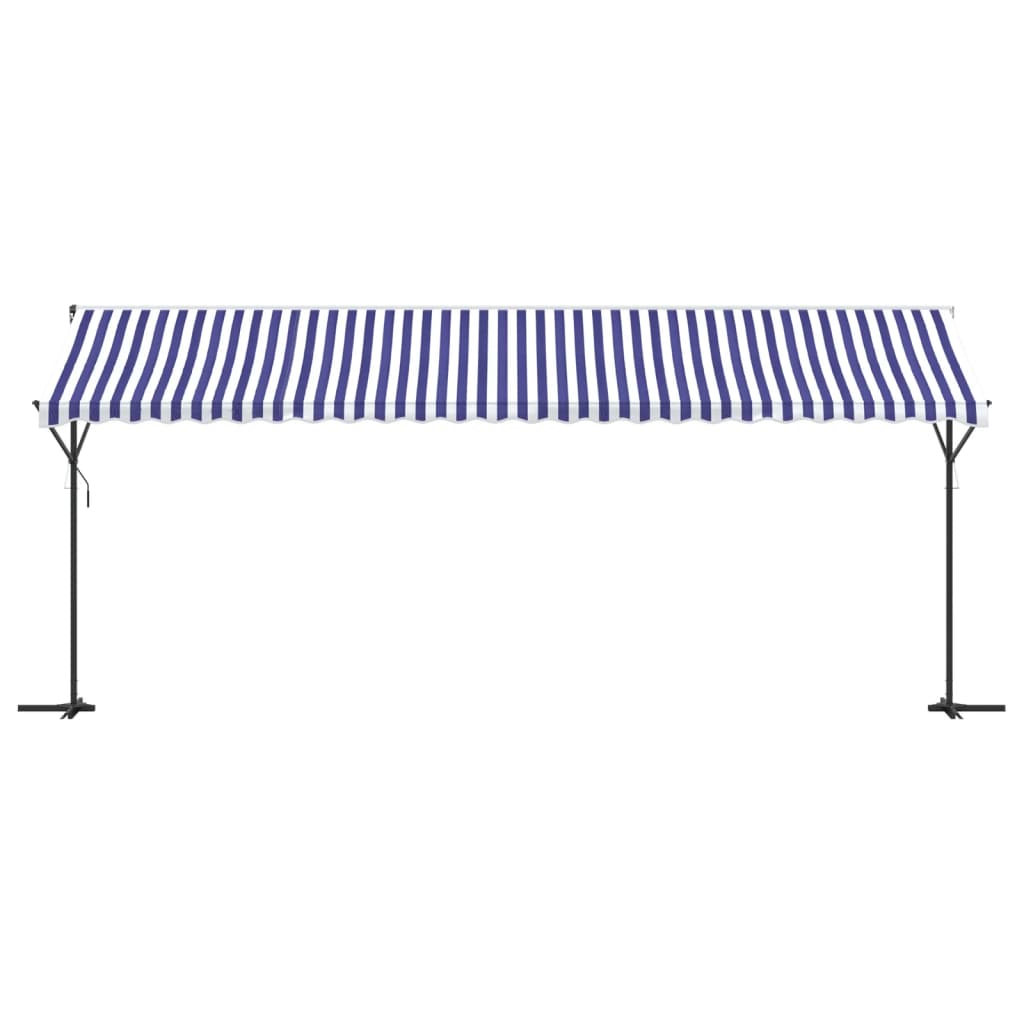 Samostojeća tenda plavo-bijela 600 x 300 cm od tkanine i čelika