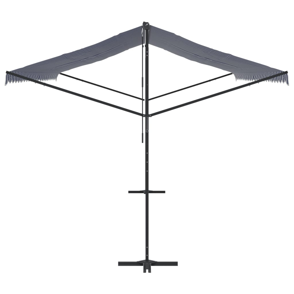 Samostojeća tenda plavo-bijela 600 x 300 cm od tkanine i čelika