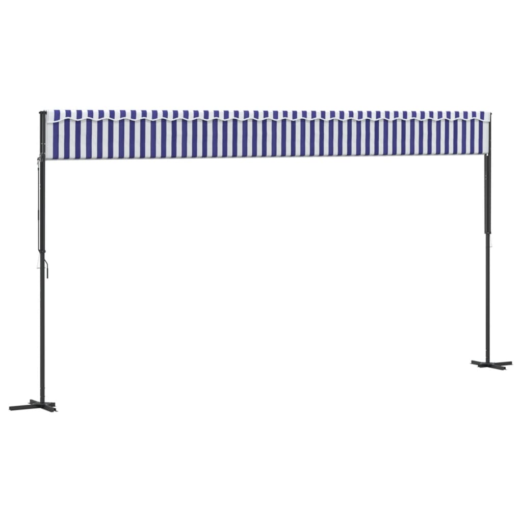 Samostojeća tenda plavo-bijela 600 x 300 cm od tkanine i čelika