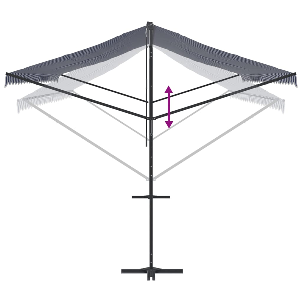 Samostojeća tenda plavo-bijela 600 x 300 cm od tkanine i čelika