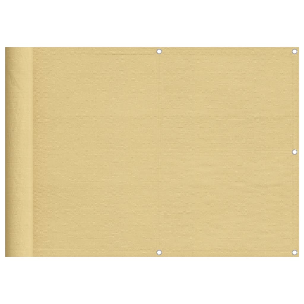 Balkonski zaslon boja pijeska 75x500 cm 100 % poliester Oxford