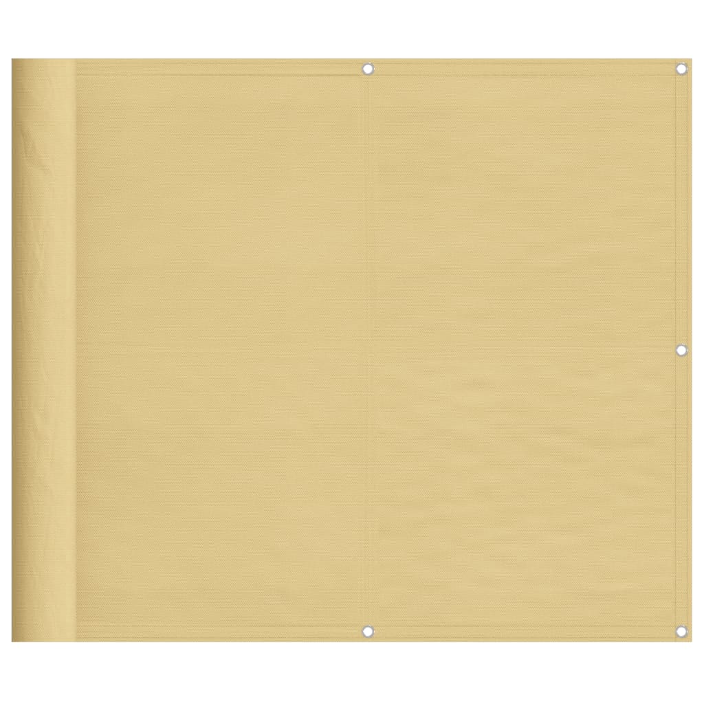 Balkonski zaslon boja pijeska 90x500 cm 100 % poliester Oxford
