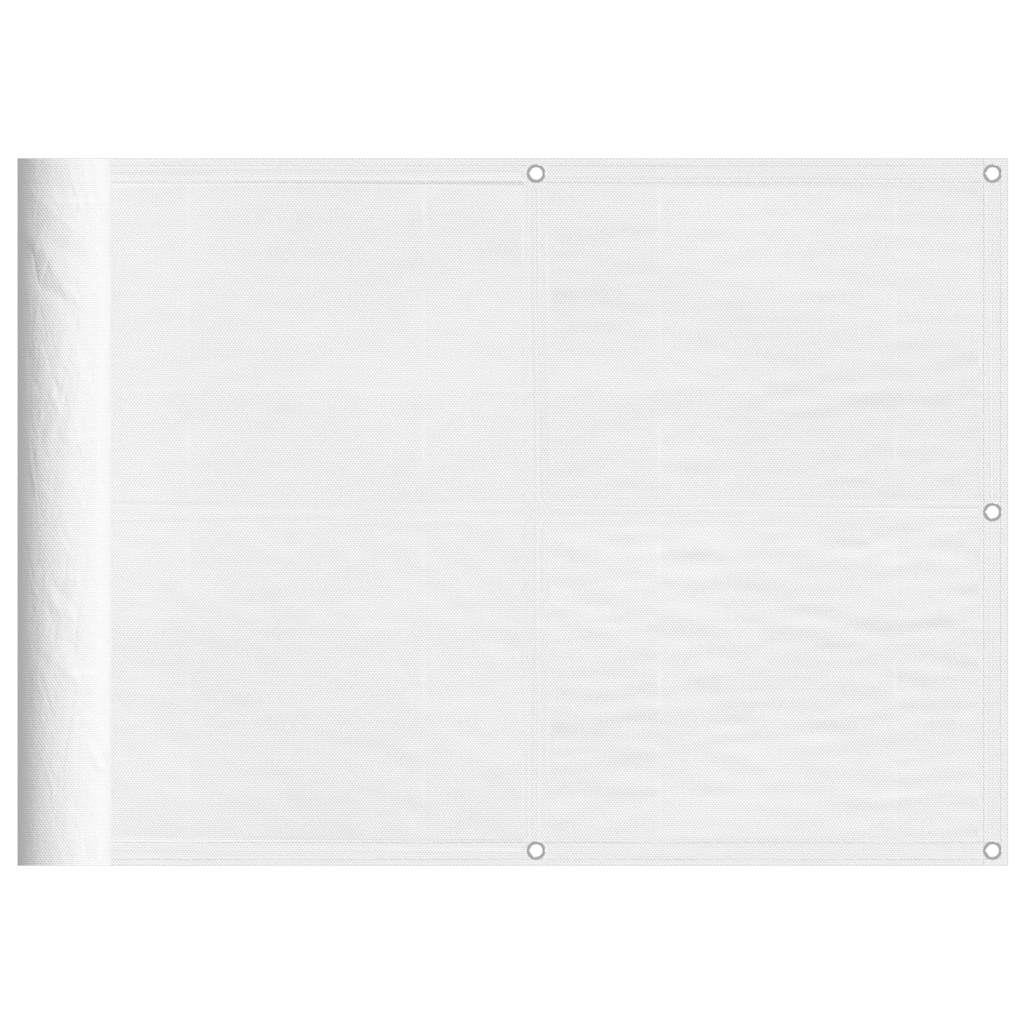 Balkonski zaslon bijeli 100 % poliester Oxford 75x800 cm